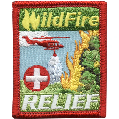 12 Pieces-Wildfire Relief Square Patch-Free shipping