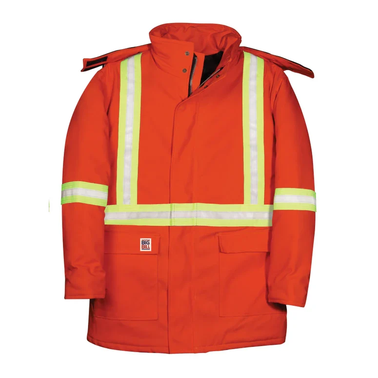 Big Bill High Visibility Insulated Duck Canvas Parka with Reflective Tape - Orange -303RT