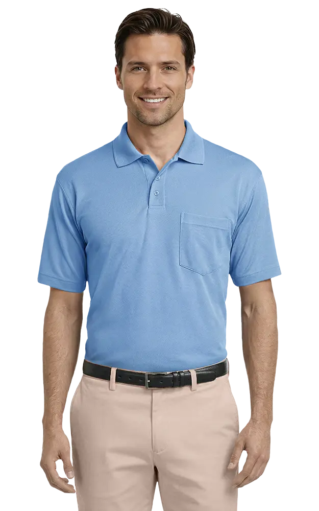 Blue Generation Adult IL-50 Pocketed Polo-BG1052 -Black - Image 3