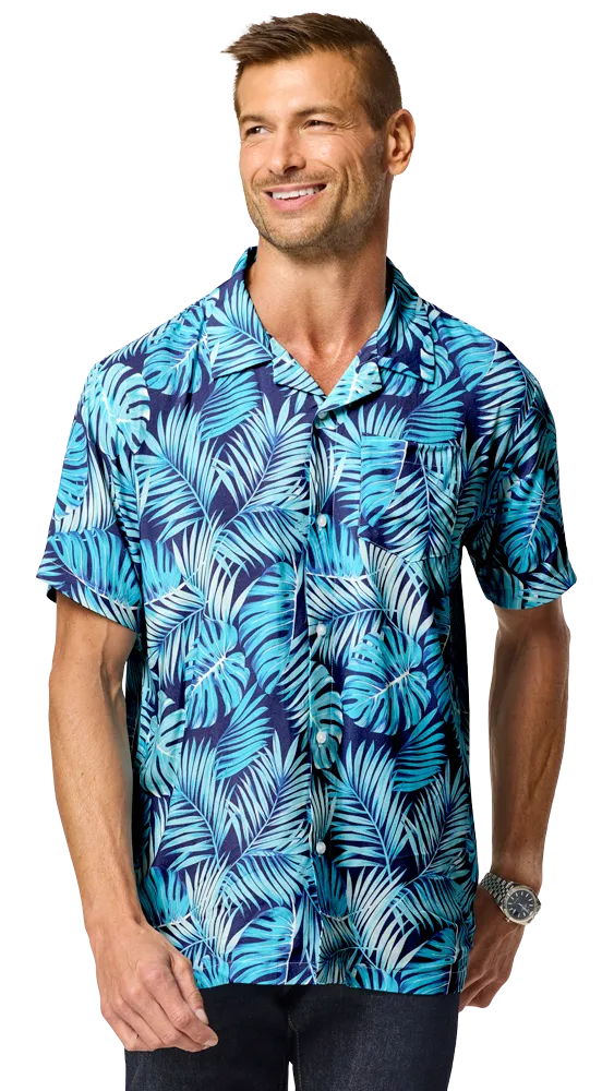 Blue Generation Adult Short-Sleeve Challis Camp Shirt-BG3110 - Image 6