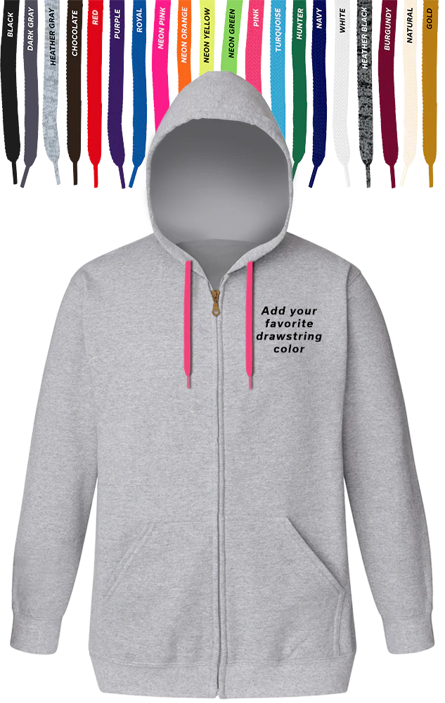 Blue Generation Custom Drawstring Zip Front Hoodie-BG9302ZD - Image 4