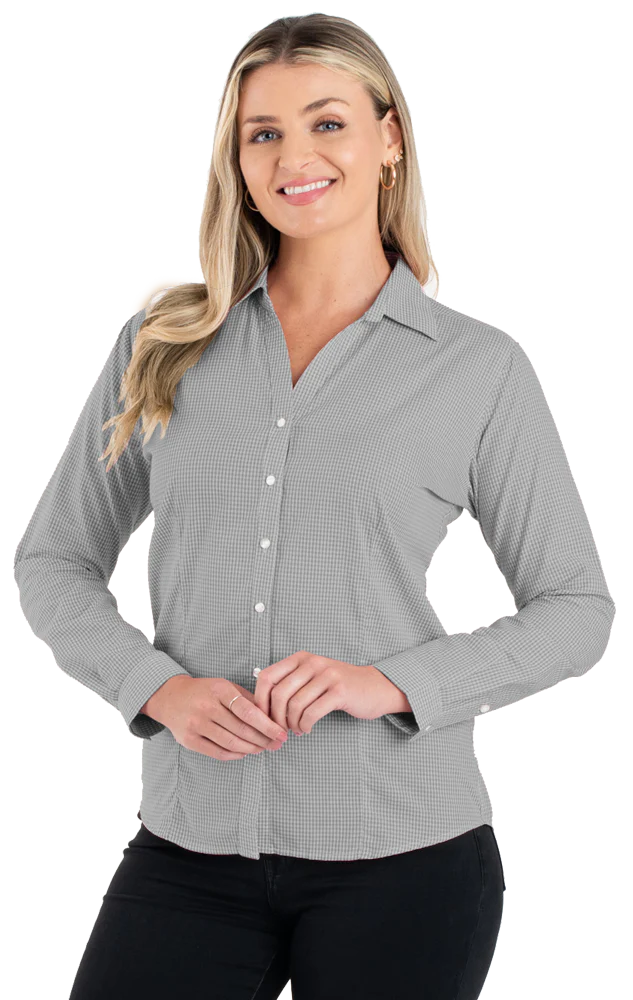 Blue Generation Ladies L/S Gingham-BG6269 - Image 3