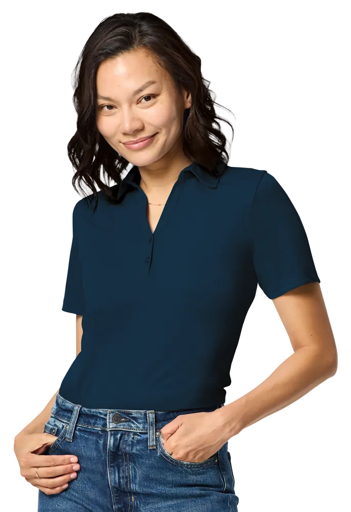 Blue Generation Ladies Recycled Knit Polo-BG6008 - Image 5