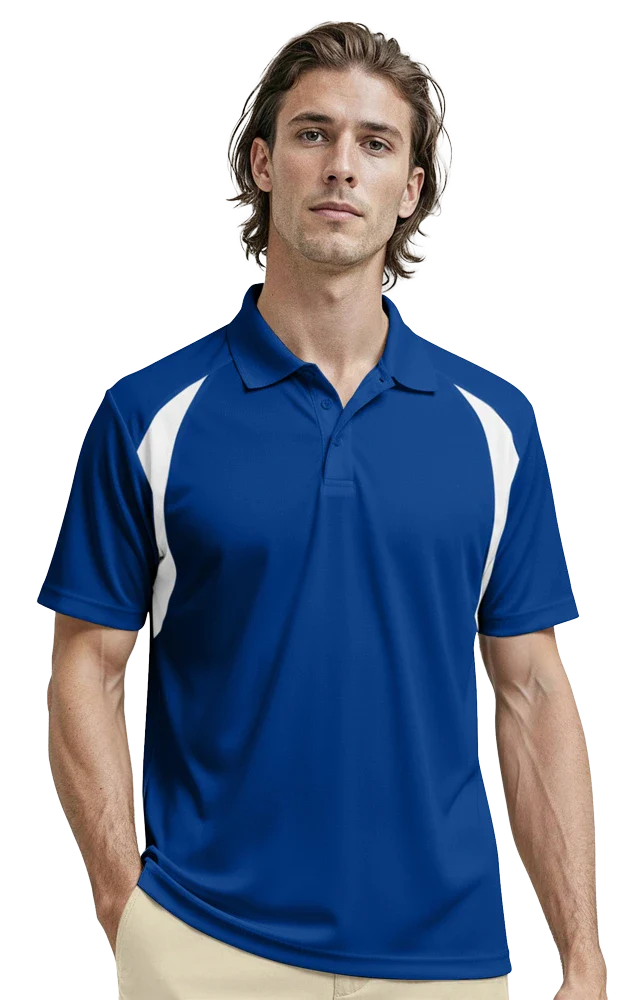 Blue Generation Men's Wicking Raglan Sleeve Polo-BG7223 Navy White - Image 7