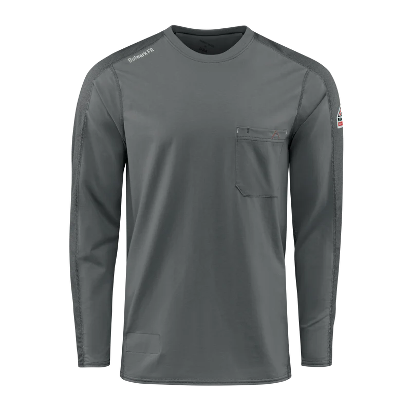Bulwark®  FR  Men's Flex Knit Tee - STT2 - Color : Black - Charcoal - Khaki - Light Blue - Navy - Image 2
