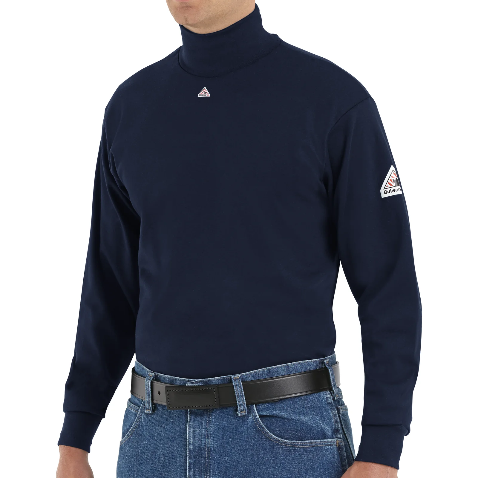 Bulwark® Men's FR Tagless Mock Turtleneck -  Navy - SEK2NV - Image 5