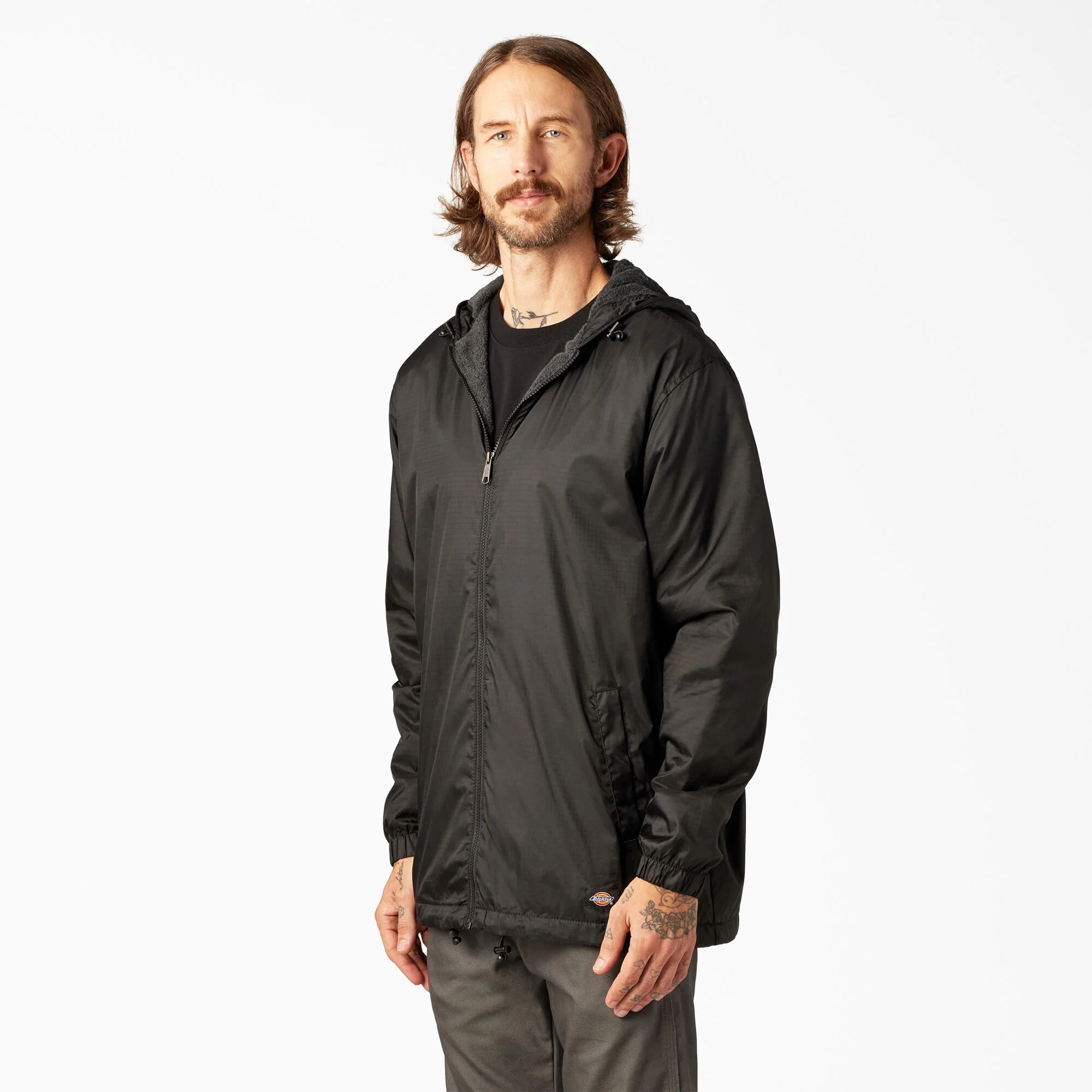 Dickies Fleece Lined Nylon Hooded Jacket-33237 - Image 2