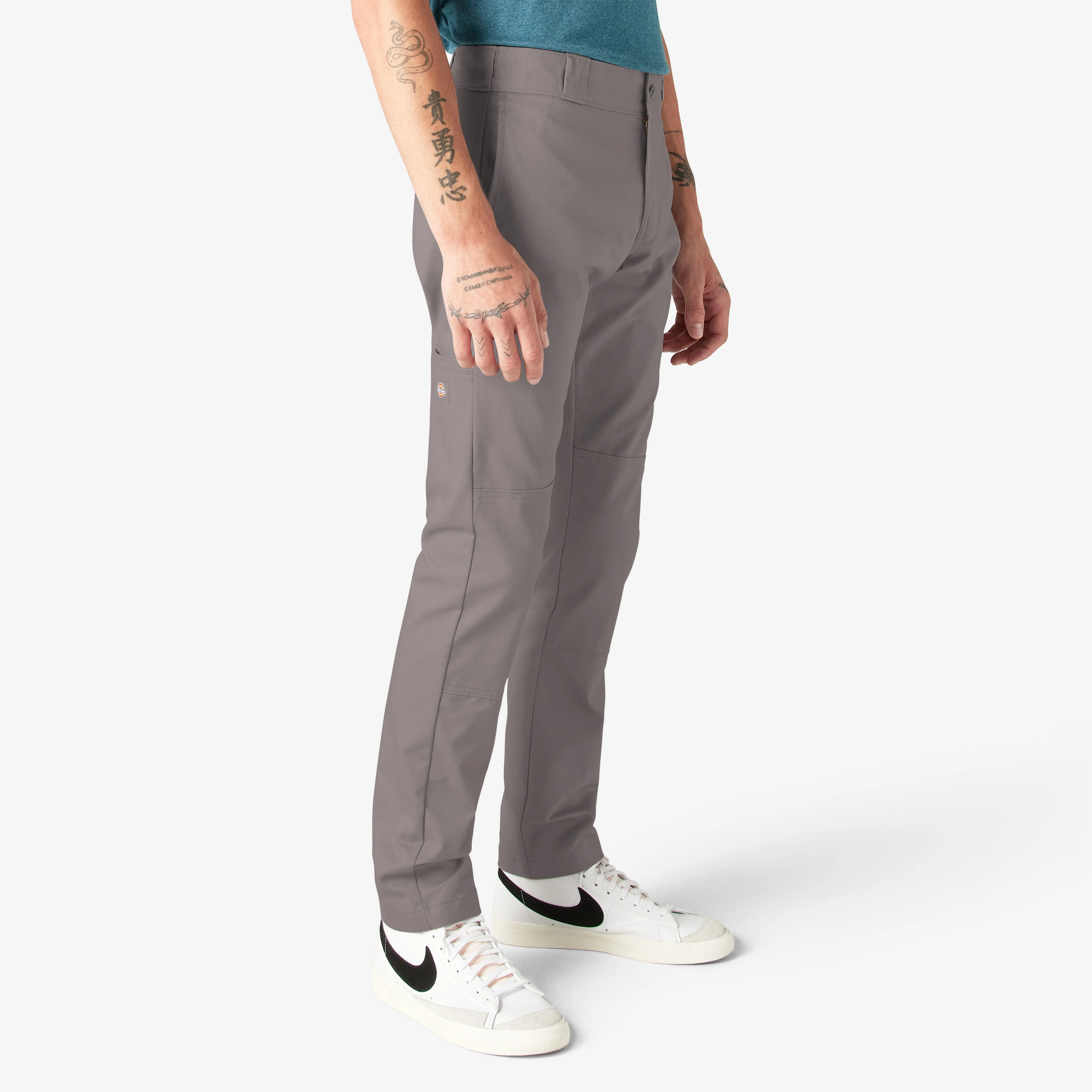 Dickies Skinny Fit Double Knee Work Pants - Silver DWP811 - Image 3