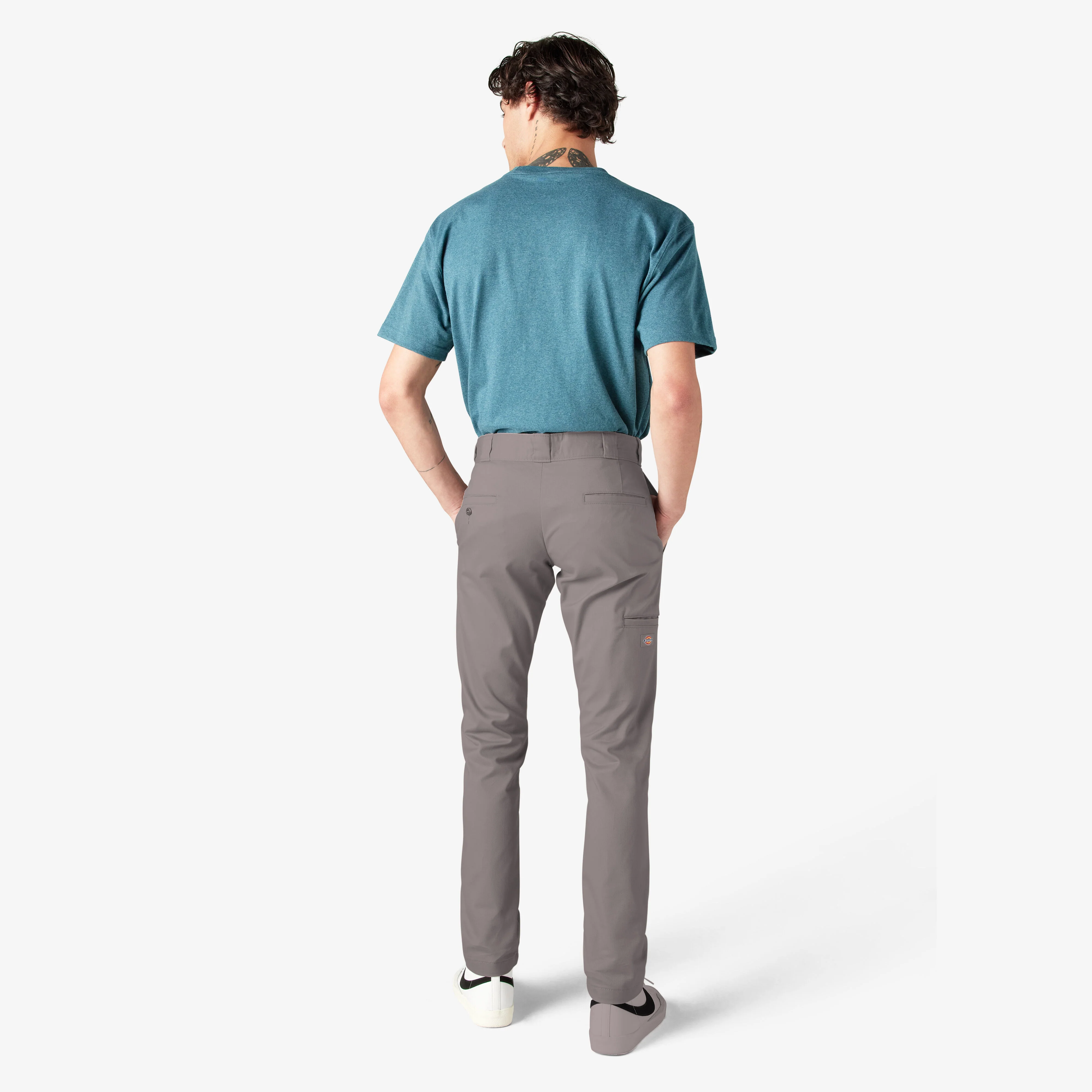 Dickies Skinny Fit Double Knee Work Pants - Silver DWP811 - Image 9