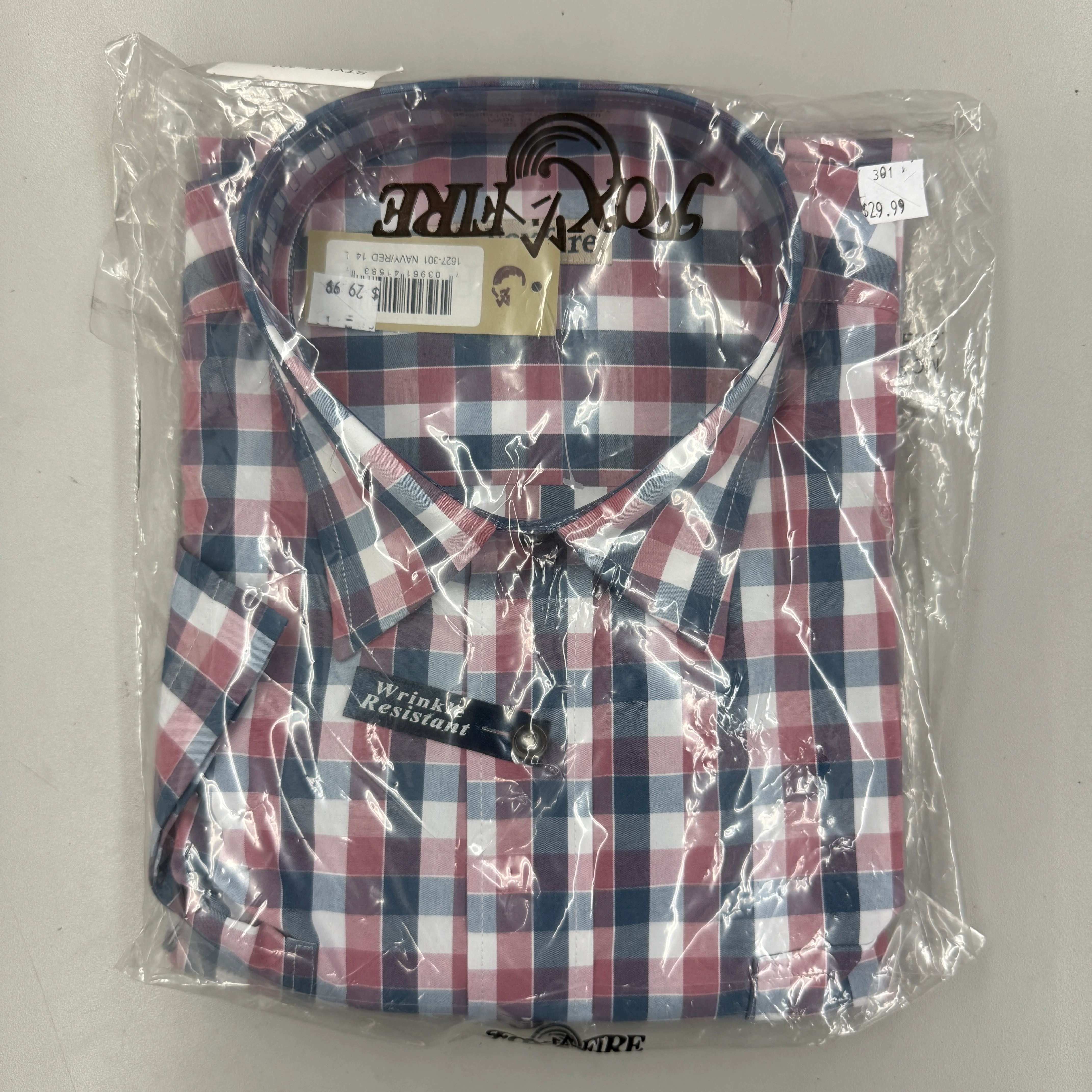 FoxFire Button Up Short Sleeve Shirt - Navy Red - CLEARANCE