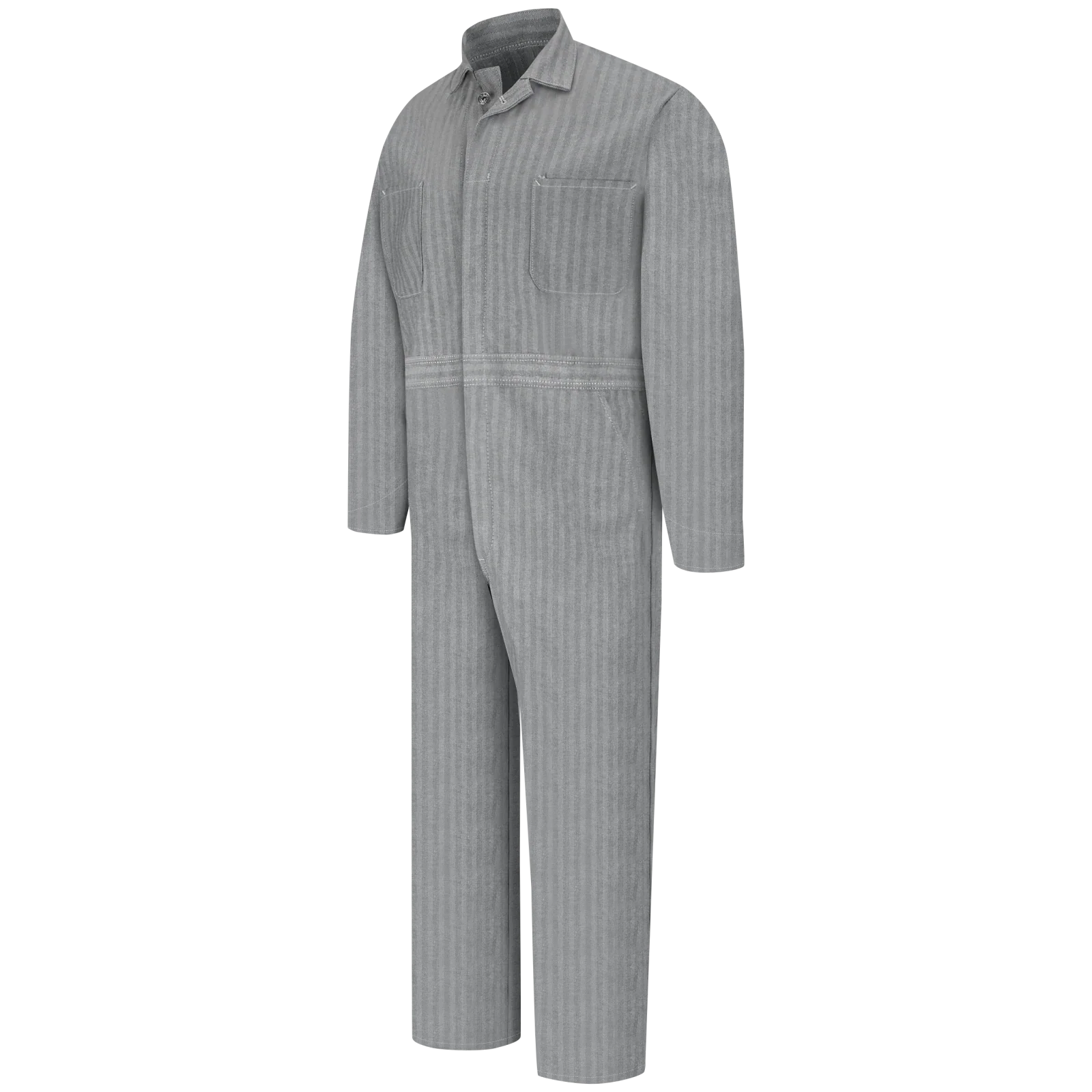 Red Kap Button-Front Cotton Coverall-Herringbone