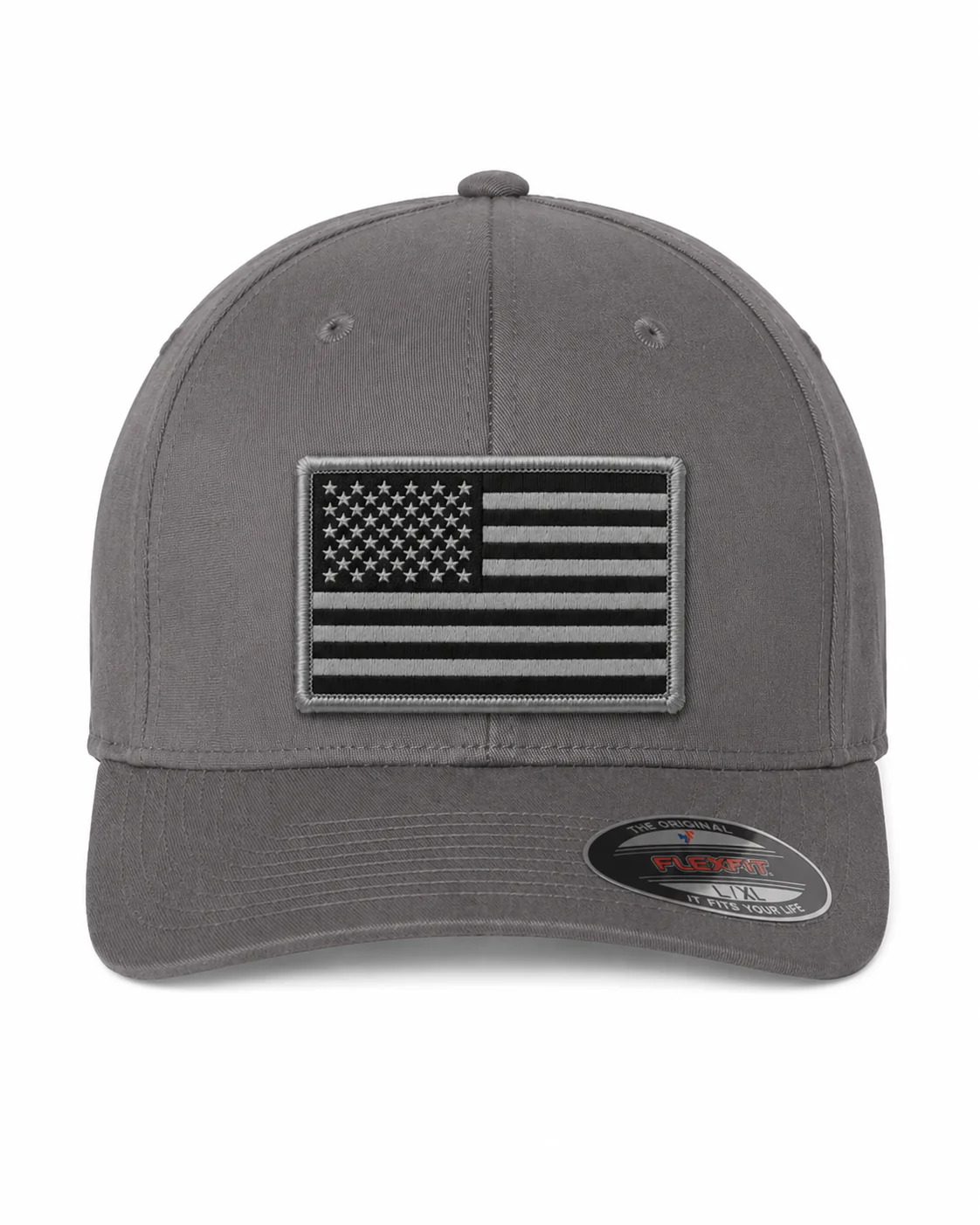 V-Flexfit® Cotton Twill Cap / American Flag Embroidered Patch - Image 16